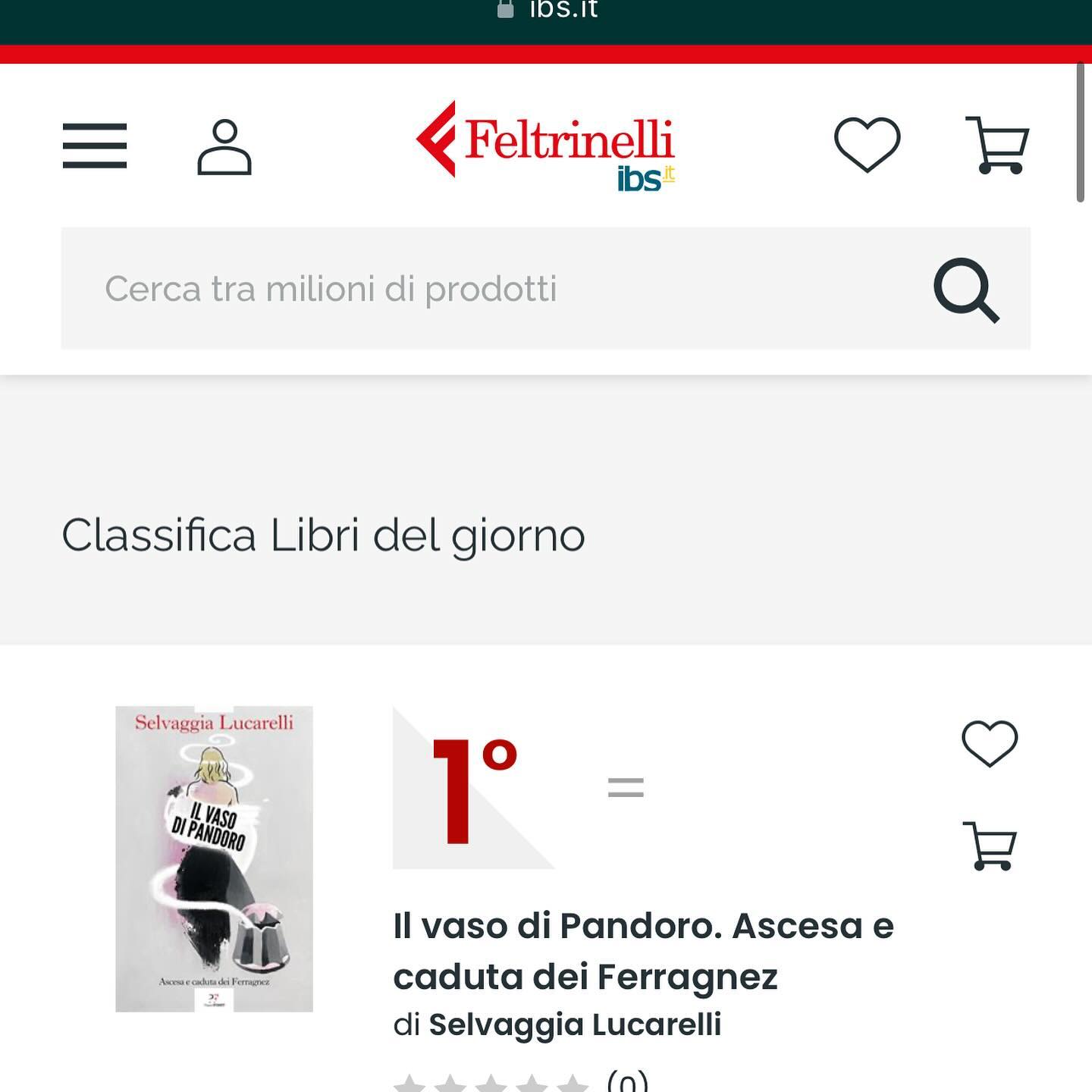 Selvaggia Lucarelli Il Vaso di Pandoro è primo su Amazon libri, Ibs, Kindle e Apple da giorni. Grazi...