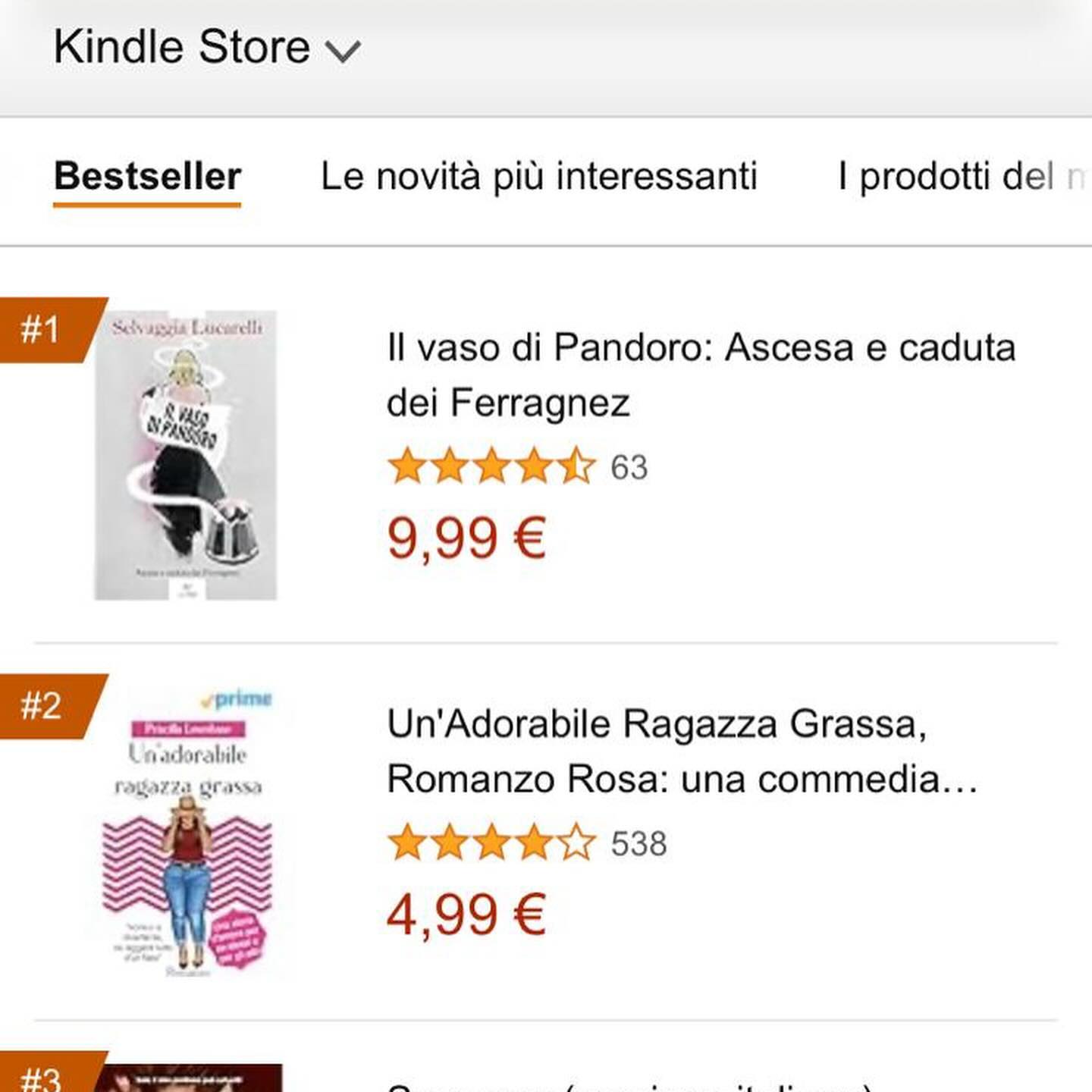 Selvaggia Lucarelli Il Vaso di Pandoro è primo su Amazon libri, Ibs, Kindle e Apple da giorni. Grazi...