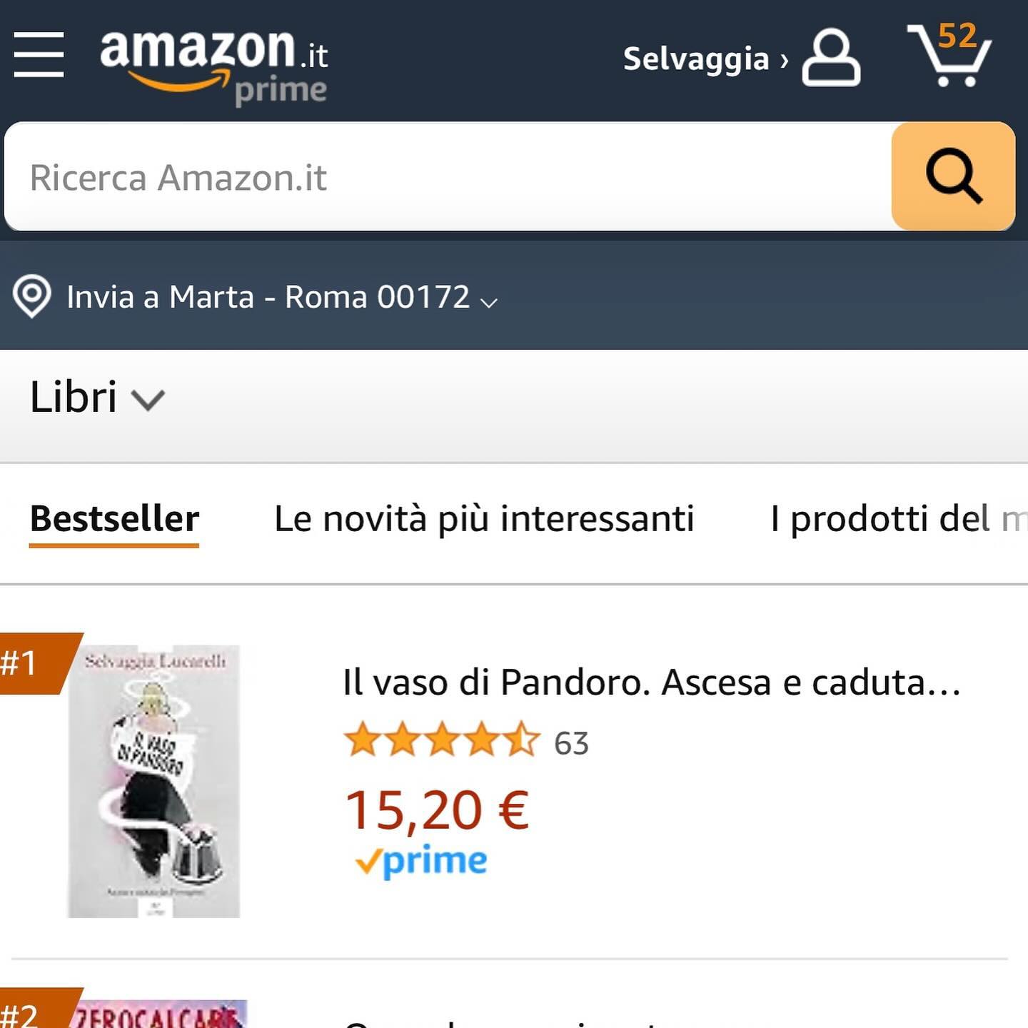 Selvaggia Lucarelli Il Vaso di Pandoro è primo su Amazon libri, Ibs, Kindle e Apple da giorni. Grazi...