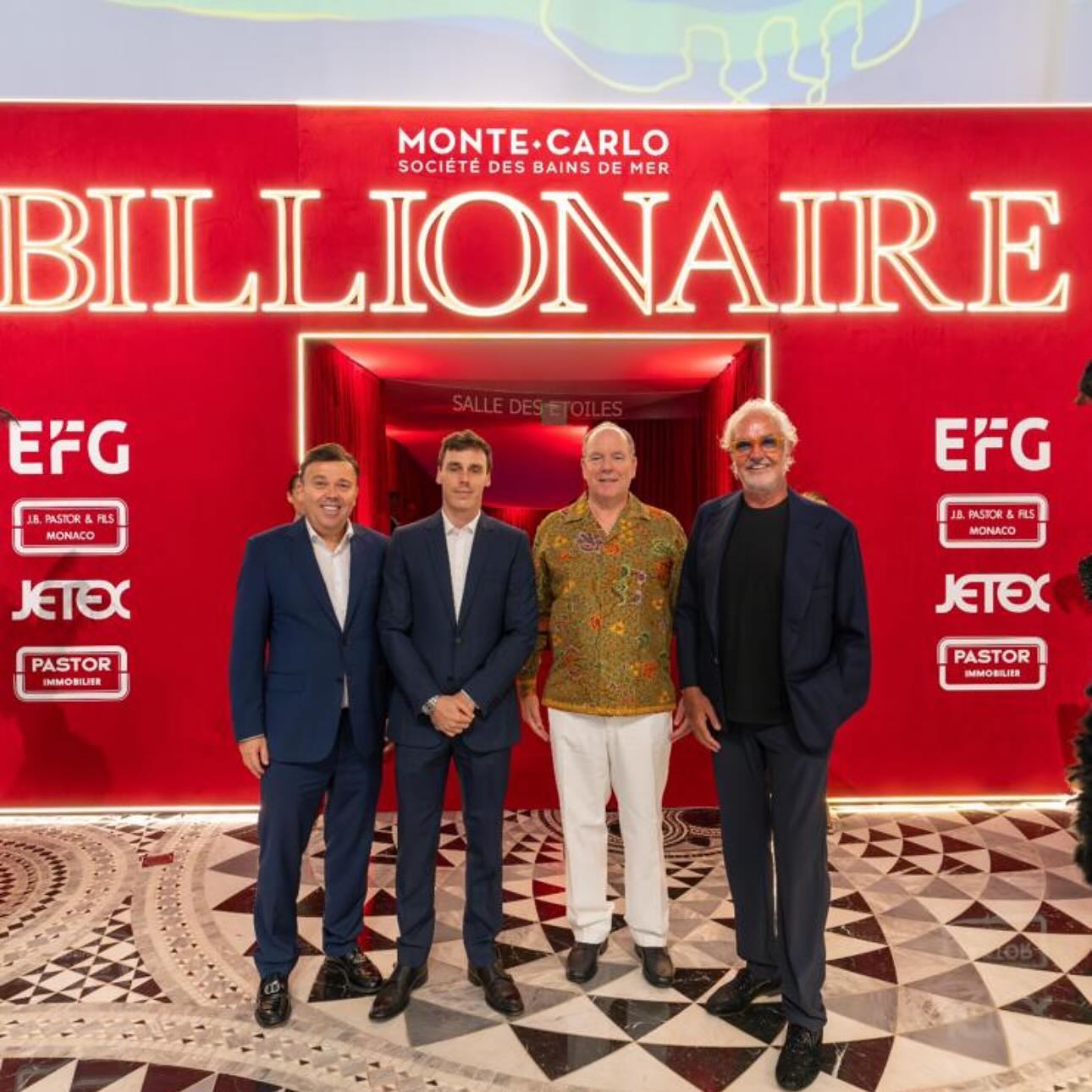 Flavio Briatore His Royal Highness Prince Albert II visiting Billionaire Sporting Monte Carlo wi...