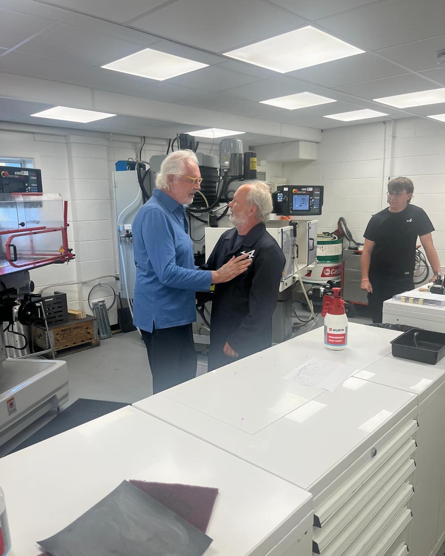 Flavio Briatore Visiting the Alpine F1 Enstone  factory and the team after summer break with Dav...