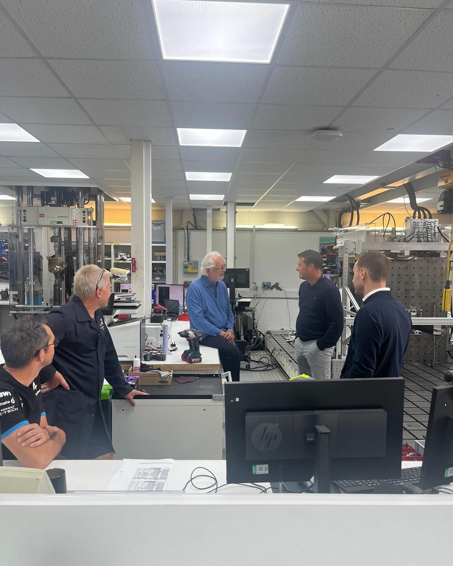 Flavio Briatore Visiting the Alpine F1 Enstone  factory and the team after summer break with Dav...