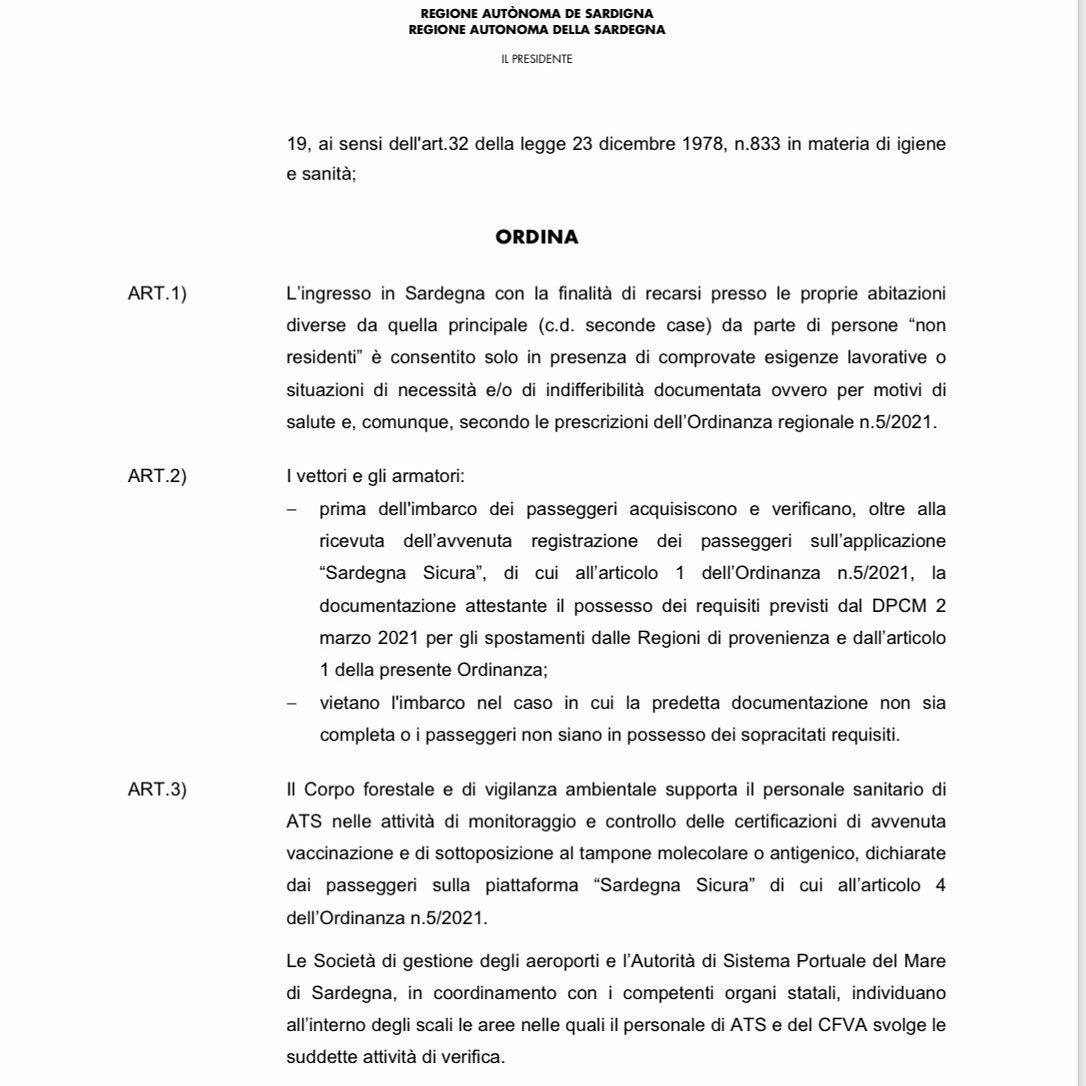 Selvaggia Lucarelli In Sardegna appena firmata l’ordinanza che vieta l’arrivo da fuori regione nelle...