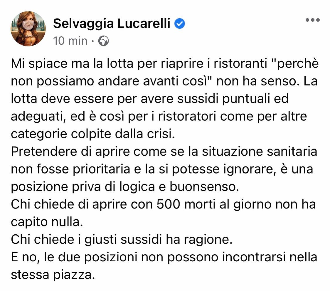 Selvaggia Lucarelli Il senso della realtà....