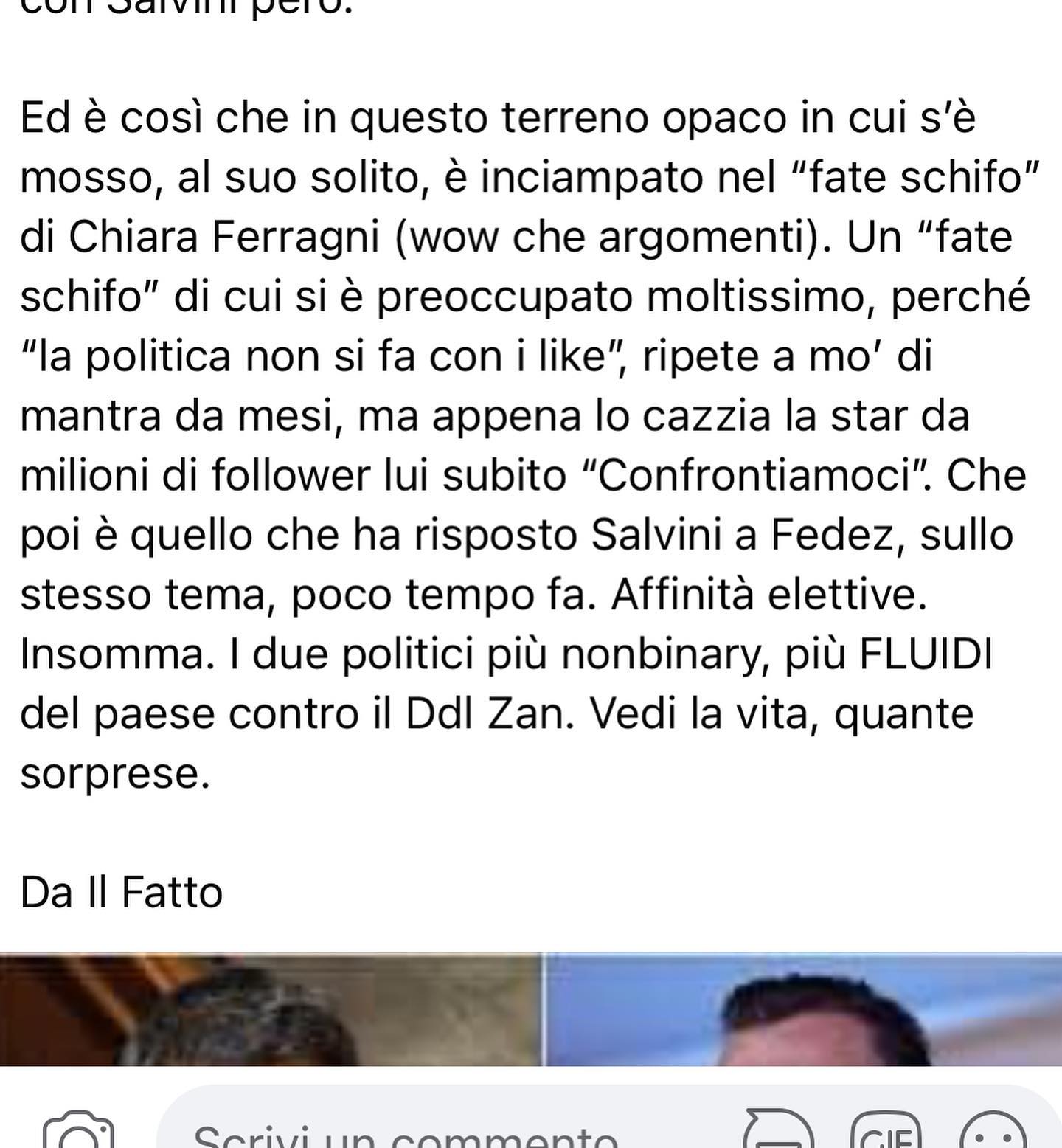 Selvaggia Lucarelli I due politici più nonbinary, più FLUIDI del Paese contro il ddl Zan, così com’è...