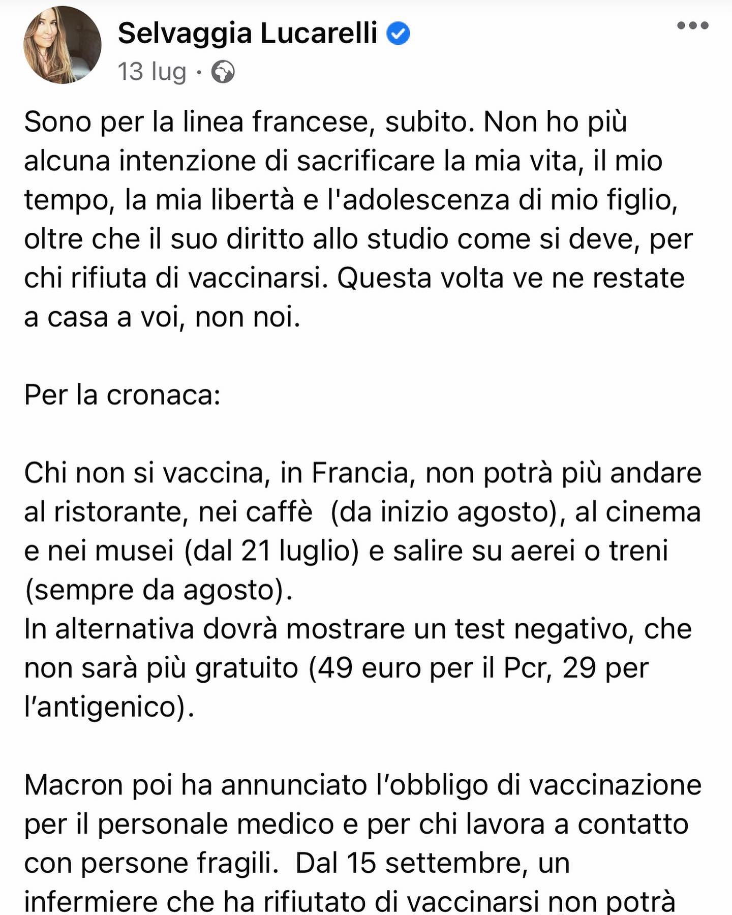 Selvaggia Lucarelli Per la serie: cose assurde che succedono. 
Qualche giorno fa, a proposito di vac...